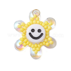 Подвески из стеклянных бусин в виде подсолнухов&nbsp;PALLOY-MZ01014