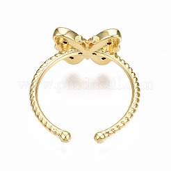 Латунные микро проложить манжеты кольца кубического циркония&nbsp;RJEW-N035-034-NF