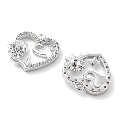 Латунные микропаве прозрачные подвески с фианитом&nbsp;KK-M102-34P