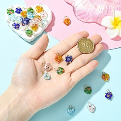 30 Stück handgefertigte Herzanhänger aus Millefiori-Glas&nbsp;PALLOY-YW00118