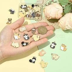 30 pièces 10 styles pendentifs en émail en alliage plaqué or&nbsp;ENAM-FS0004-38