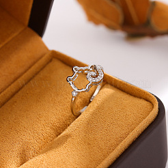 Messing Micro Pave klare Zirkonia Manschette offene Ringe&nbsp;WG50B06-01