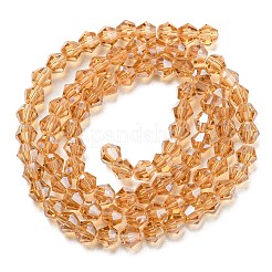 Transparentes perles de verre de galvanoplastie brins&nbsp;GLAA-F029-2mm-C18