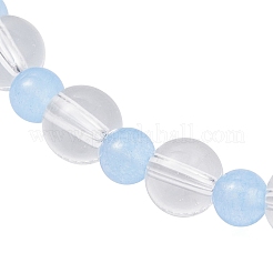 Bracelets extensibles en perles rondes en jade de Malaisie teinté naturel et cristal de quartz synthétique pour femmes&nbsp;BJEW-JB12253-03