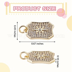 10 шт. Покрытие стойки латунь микропаве прозрачные подвески из кубического циркония&nbsp;ZIRC-SZ0004-08