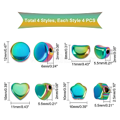 Стойка покрытие радужного цвета бусины из нержавеющей стали 304&nbsp;STAS-DC0007-51