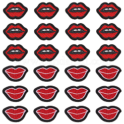 40 Stück 2 Stile Lippe Polyester computergesteuerte Stickerei Stoff zum Aufbügeln/Aufnähen Patches&nbsp;DIY-GF0012-58