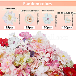 200шт 4 стиля тканевый искусственный цветок&nbsp;AJEW-SP0003-69