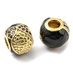 Реечное покрытие латунь микро паве кубический цирконий европейские бусины KK-M247-21G