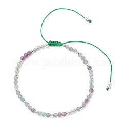 Braccialetti con perline intrecciate in fluorite naturale e ematite sintetica non magnetica galvanizzata per donna&nbsp;BJEW-JB13434-02