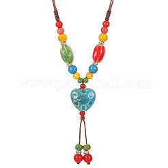 Наборы из бус и браслетов из фарфора в форме сердца FS-WGB3124-03