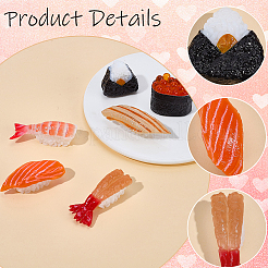 6 pieza de decoraciones de exhibición de sushi de PVC de 6 estilos&nbsp;DJEW-SC0001-33