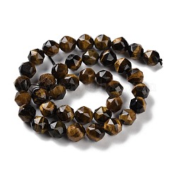 天然石タイガーアイビーズ連売り  多面カット  ダブルハート＆スターカットビーズ  8.5~10.5x9~10.5mm  穴：0.8mm  約40~42個/連  15.43~15.94インチ（39.2~40.5cm）&nbsp;G-NH0021-A06-02