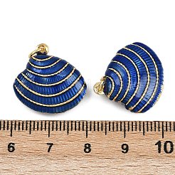 Подвески в форме ракушек из латуни с эмалью&nbsp;KK-I377-06G-B