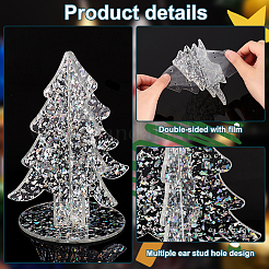 Прозрачные акриловые подставки для сережек с пайетками&nbsp;EDIS-WH0012-40B