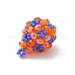 手作りのガラスシードビーズペンダント  ティアドロップチャーム  オレンジ  24x17mm  穴：1.3mm&nbsp;PALLOY-MZ00422-03