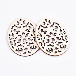 Неокрашенные натуральные деревянные большие подвески WOOD-S058-006