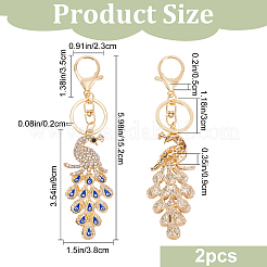 Эмалевый кулон с павлином сглаза брелок KEYC-WH0036-05KCG