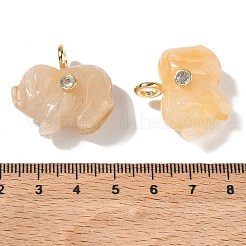 Natürliche Topas-Jade-Anhänger mit Schnitzereien&nbsp;GG-CBA105B-03D-G
