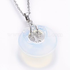 Плоские круглые подвески с опалитом&nbsp;G-I357-A10