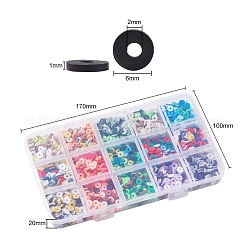 2400шт 15 цвета бусины из полимерной глины ручной работы&nbsp;CLAY-YW0001-27A