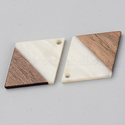 Подвески из непрозрачной смолы и ореха RESI-S389-012A-C04