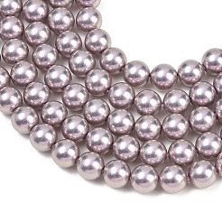 曇りガラスパールビーズ連売り  ラウンド  プラム  8mm  穴：0.7mm  約51~52個/連  15.94~16.02''（40.5~40.7センチメートル）&nbsp;GLAA-A044-08A-11