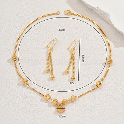 Комплекты круглых сережек и ожерелий из латуни для женщин LD4798