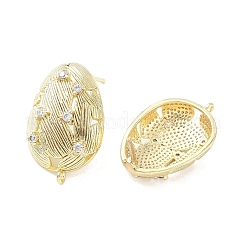 Латунные микро-паве прозрачные серьги-гвоздики из циркония KK-Z106-02G-02