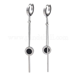 Серьги-кольца с кисточками из нержавеющей стали 304 с кристаллами и стразами EJEW-G453-02P