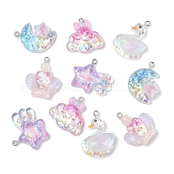 10шт 5 стиля прозрачные подвески из смолы RESI-FS0002-08