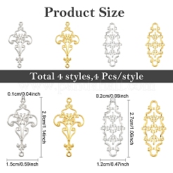 16 шт. 4 стиля 201 звеньев из нержавеющей стали&nbsp;STAS-YW0003-51