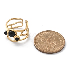 Натуральный черный агат кольца палец&nbsp;STAS-Z112-05G-01