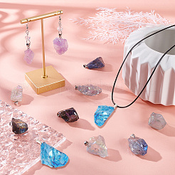 12шт 6 стильные подвески из натурального аметиста и кристалла&nbsp;G-PH0019-14