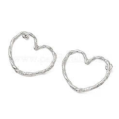 Серьги-гвоздики в форме полого сердца из нержавеющей стали 304 EJEW-K268-55P