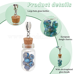 20 Stück große Loch Legierung Glasflaschen europäischen baumeln Charms&nbsp;FIND-PH0020-42