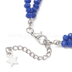 Многорядные браслеты из стекла и фарфора с цветочным принтом ручной работы&nbsp;BJEW-JB12975