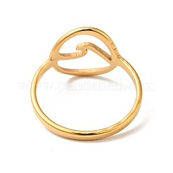 Женское кольцо из нержавеющей стали с ионным покрытием (IP) 201 с эффектом морской волны&nbsp;RJEW-G266-28G