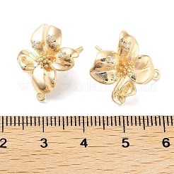 Латунные серьги-гвоздики из циркония KK-E107-19G