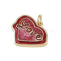 Подвески из латуни с эмалью на тему «слово любви» KK-B150-19G-01