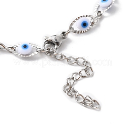 Collier chaîne à maillons en plastique mauvais œil&nbsp;NJEW-H169-03P-01
