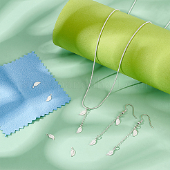 10 шт. 925 подвески из стерлингового серебра в форме листа STER-UN0001-34