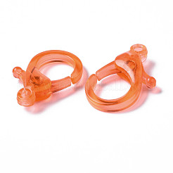 透明アクリルカニカン  サンゴ  25.5x18x6mm  穴：1.8mm&nbsp;TACR-T023-01A-11