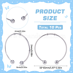 10 комплект модных браслетов-манжет из нержавеющей стали 304 BJEW-SC0001-20