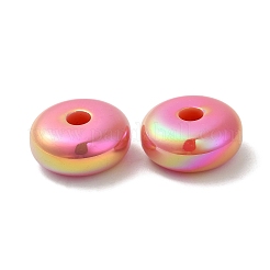 アクリル不透明なビーズ  ロンデル  淡いバイオレットレッド  16x7.5mm  穴：3.8mm&nbsp;MACR-K350-09C