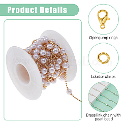 DIY Messing ABS Imitation Perle Perle handgefertigte Ketten Halsketten Herstellung Kits&nbsp;DIY-HS0001-65B