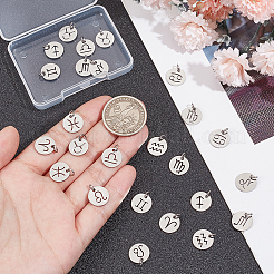 12 подвеска в виде созвездия/знака зодиака из нержавеющей стали 304 STAS-UN0003-19P