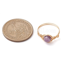 Кольца с круглым натуральным кварцевым кристаллом RJEW-JR00766