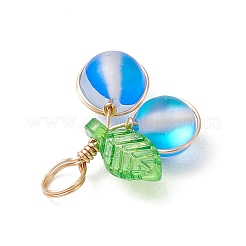 Подвески из матового синтетического лунного камня в форме вишни PALLOY-JF03473