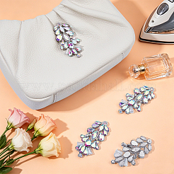 4 pieza de rhinestone de vidrio con fijación por calor en forma de flor&nbsp;DIY-FG0010-63B